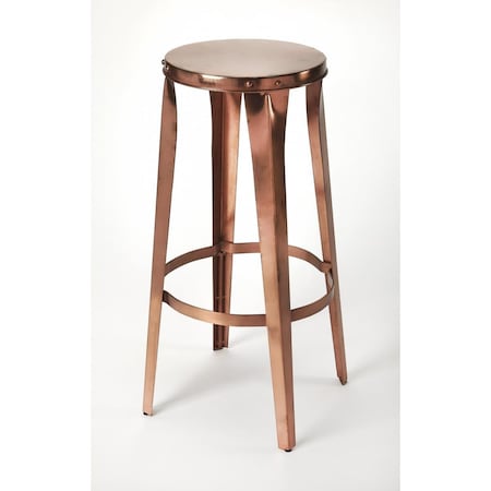 Homeroots Rustic Copper Backless Bar Stool 389058
